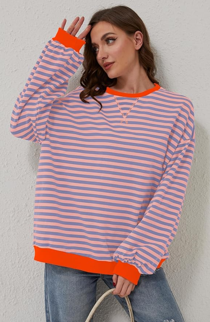Μάνα | Ριγέ Oversize Πουλόβερ