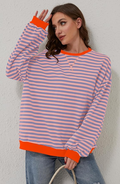Μάνα | Ριγέ Oversize Πουλόβερ