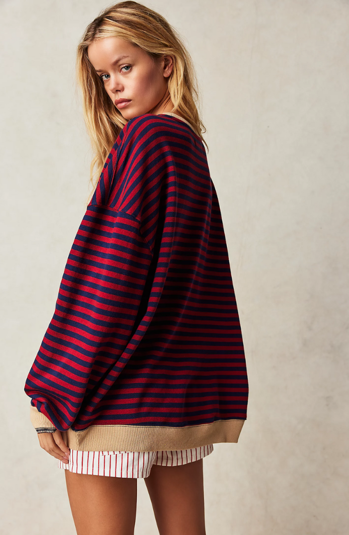 Μάνα | Ριγέ Oversize Πουλόβερ