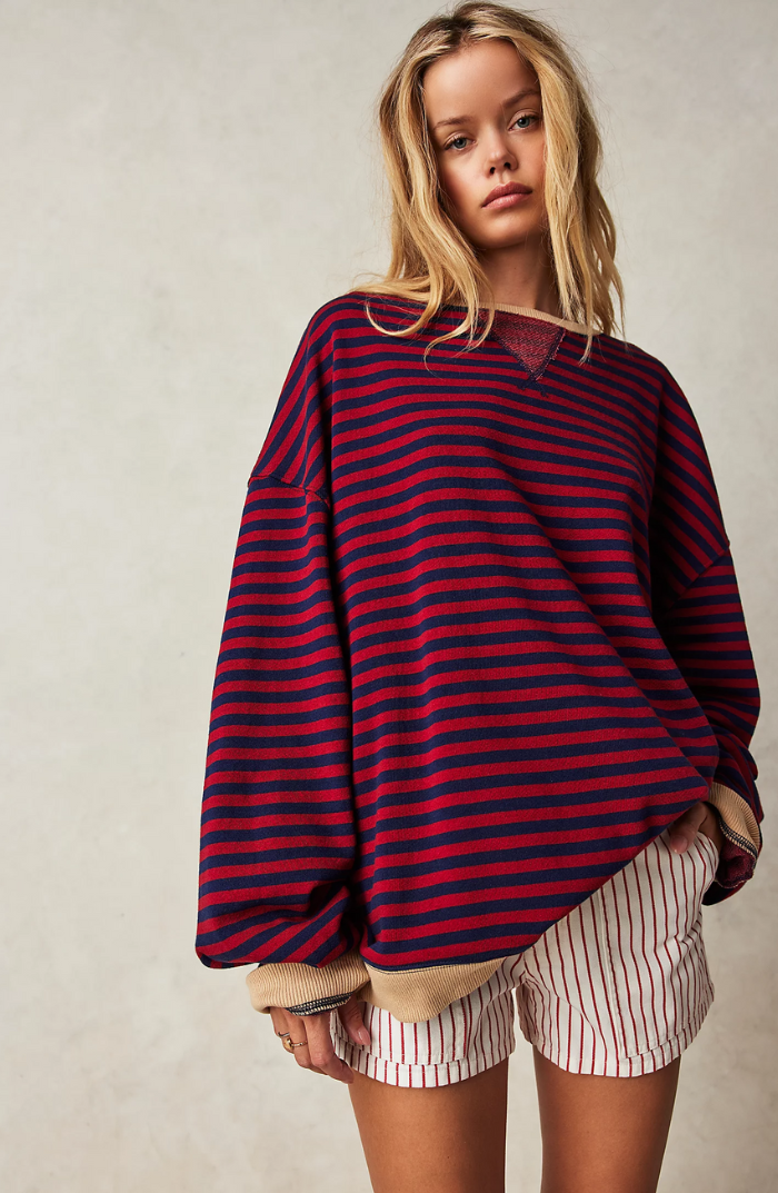Μάνα | Ριγέ Oversize Πουλόβερ